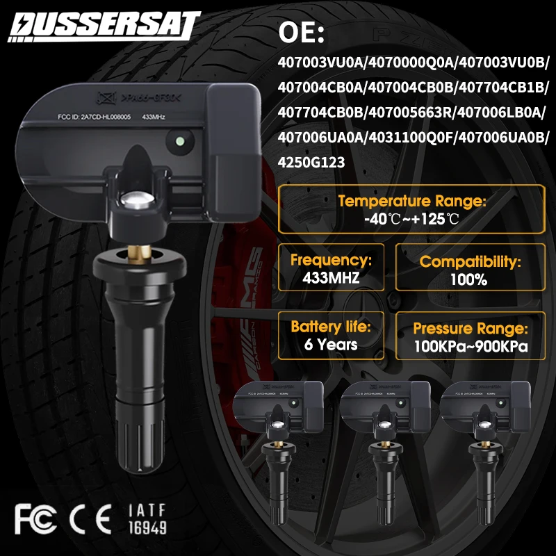 

4PCS Tire Pressure Sensor TPMS 407003VU0A 407003VU0B for Nissan Almera Atleon Cube Renault Clio Espace V Koleos