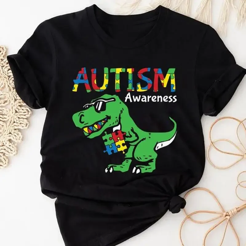 

Autism Dino T Shirt Awareness Support For S