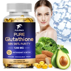 60/120 Capsules Glutathione Supplement - Natural Liver Detox & Antioxidant Support - Reduced Active Form for Max Absorption