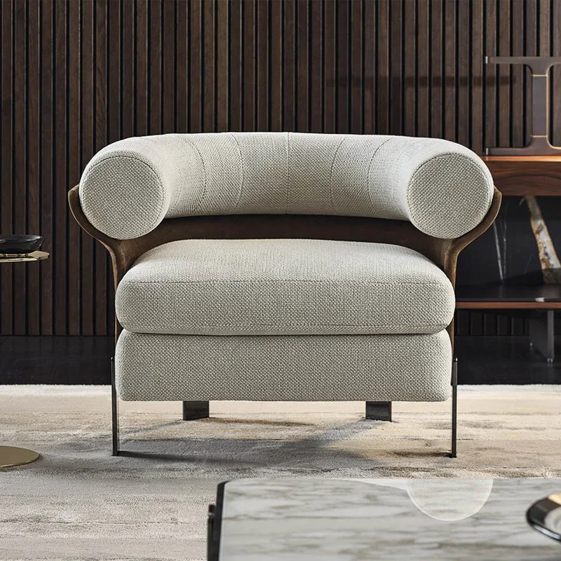 

Italian light luxury sofa chair designer model room minimalist modern living room armrest leisure