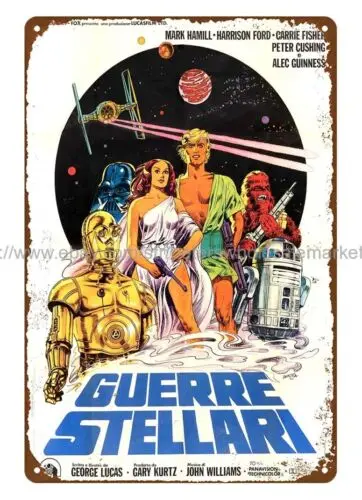 order s 1977 STAR WARS-GUERRE STELLARI ITALIAN MOVIE POSTER metal tin sign