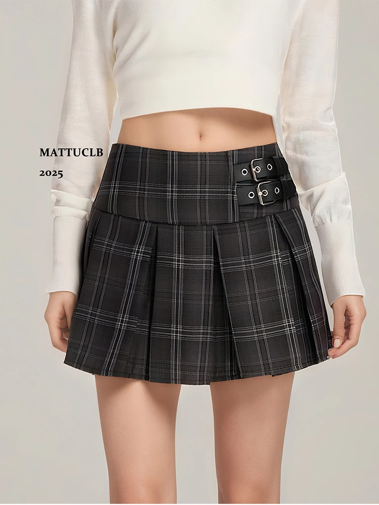 

2200, осень-зима, женская мини-юбка в клетку JK в корейском стиле в консервативном стиле, эстетичная юбка 2000-х годов Kpop трапециевидной формы с высокой талией Y2k, модный новый дизайн