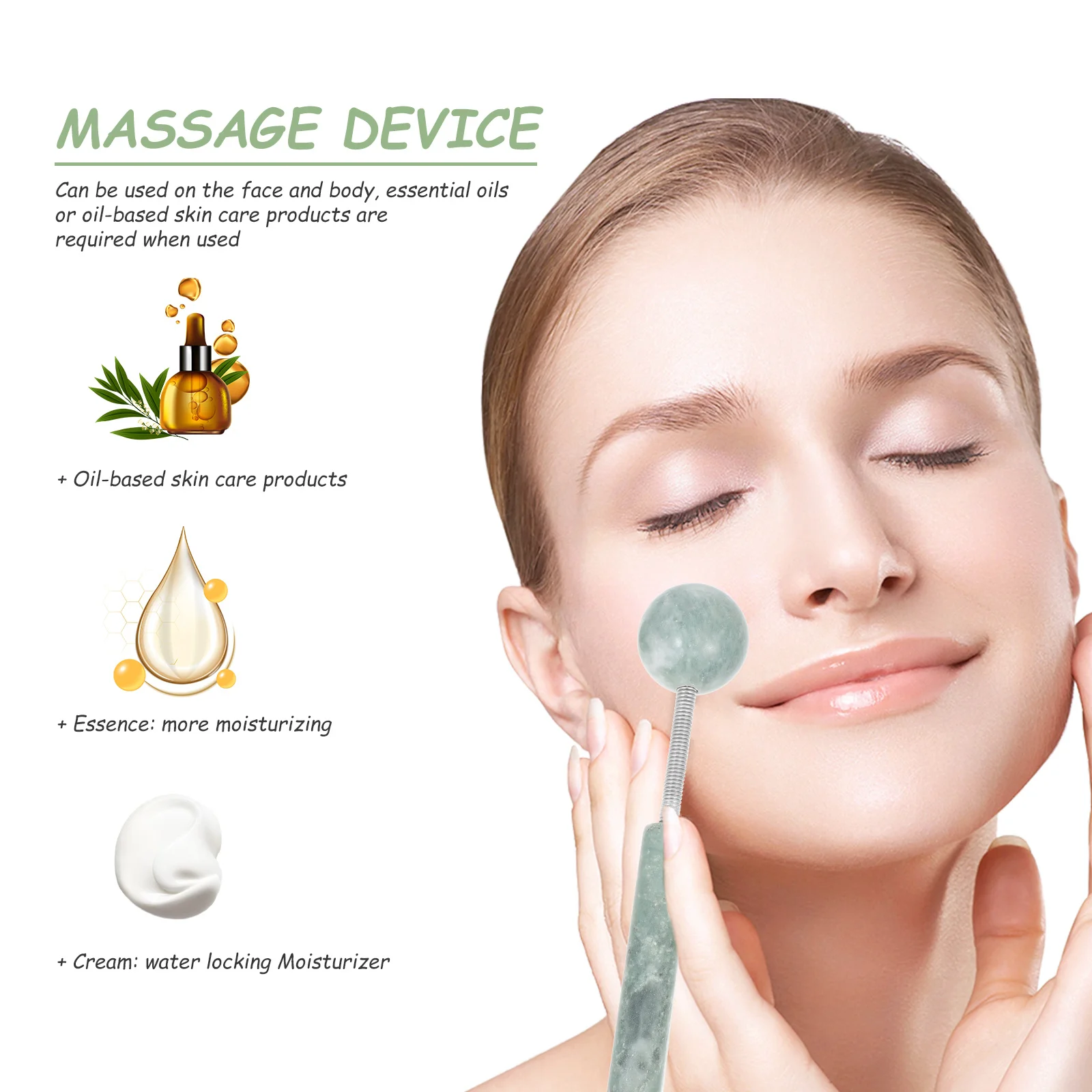 2Pcs Handheld Body Massage Hammer Portable Muscle Relaxing Tool Jade Aluminum Alloy for Home Facial Skin Care and Deep Muscle