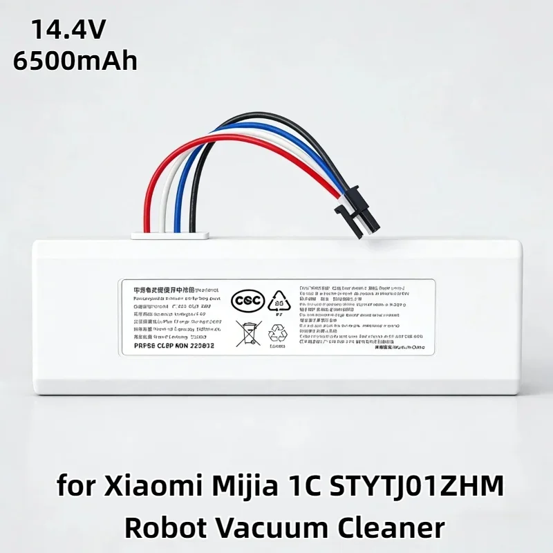 

14.4V 6500mAh Lithium Ion Replacement Battery – Long-Lasting Power Accessory for Xiaomi Mijia 1C STYTJ01ZHM Robot Vacuum Cleaner