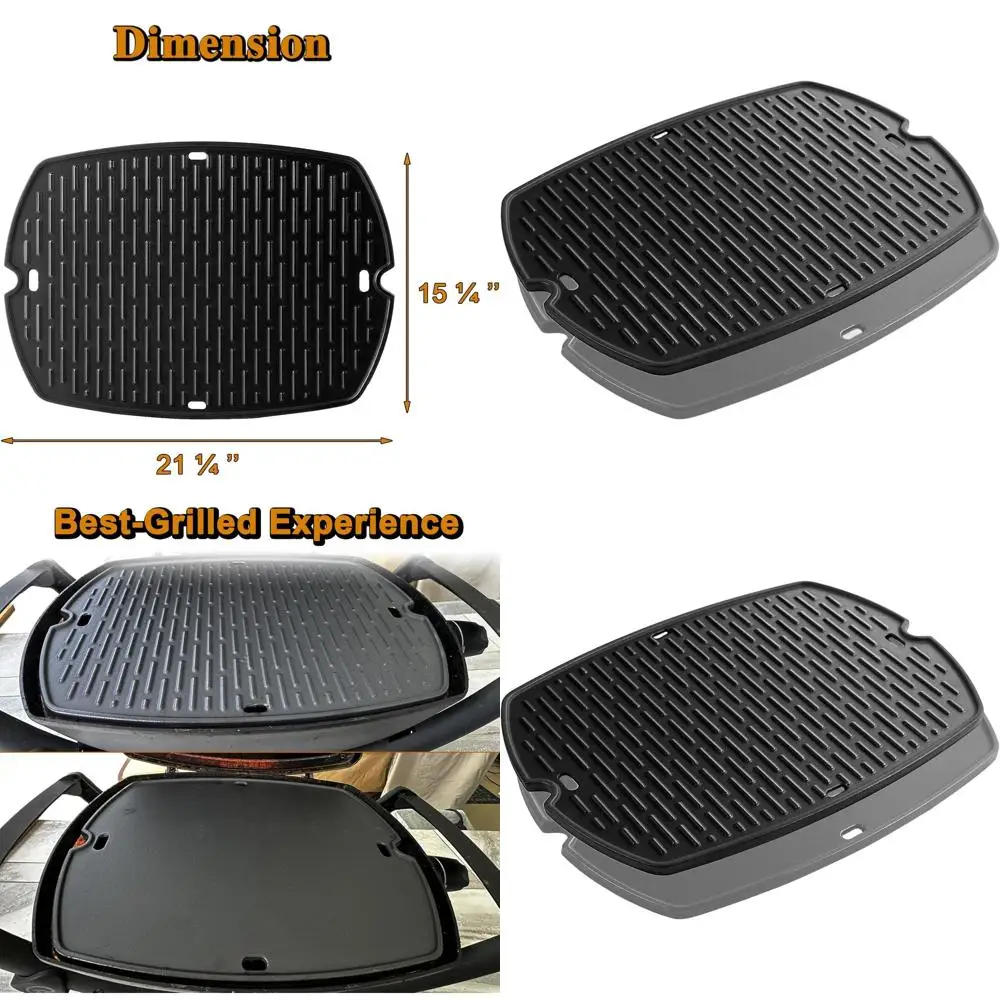 

Full Size Reversible Cast Iron Griddle Pan Replacement Parts for Grills - Suitable for Q2200, Q220, Q2400, Q200, Q2000 Models