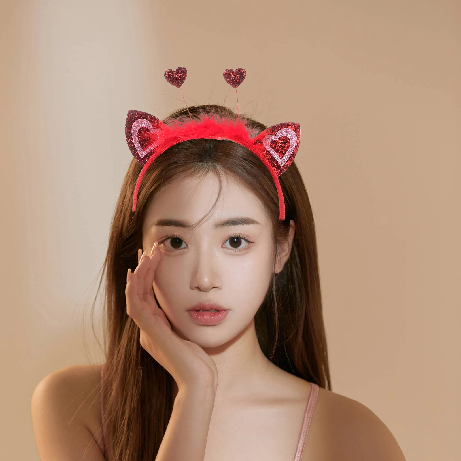 

Red Heart Valentines Day Headbands Hair Bands for Women Girls Kids Wedding Birthday Party Supplies