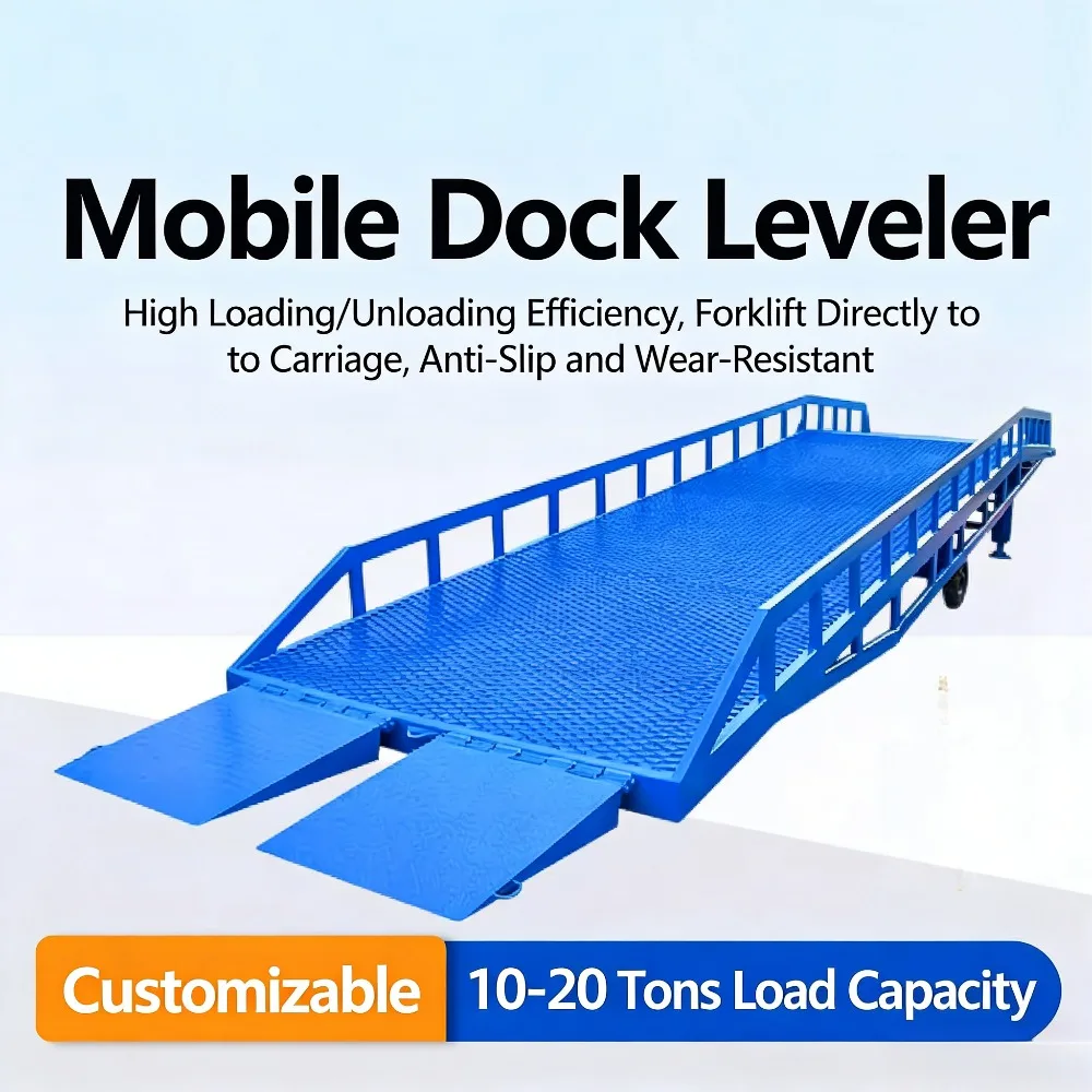 Mobile Dock Leveler Variable Length High Manganese Steel Solid Tire Anti-Rust Paint Manual Hydraulic Hoist（Deposit）