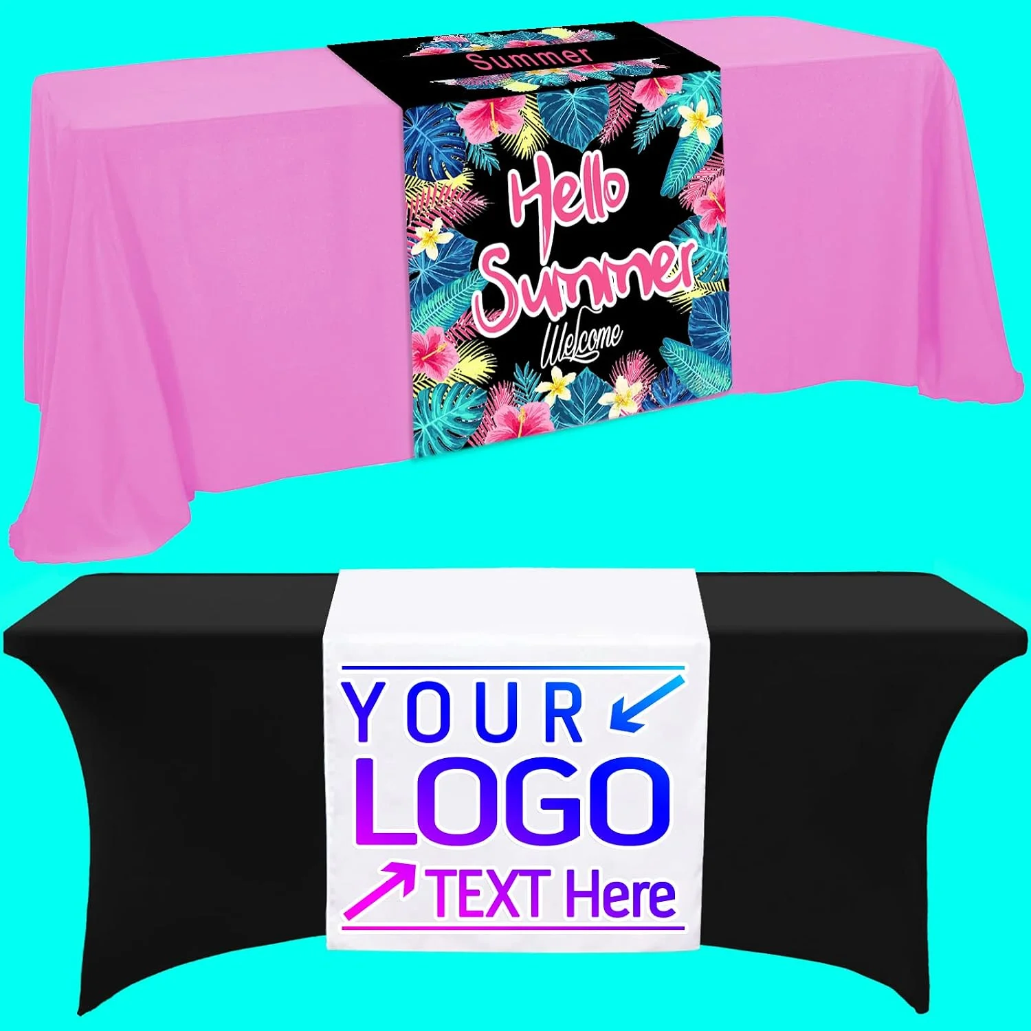 Custom Table Runner with Business Logo Text Up To Personalized Logo Table Runner for Business Vendors Wedding Birthday