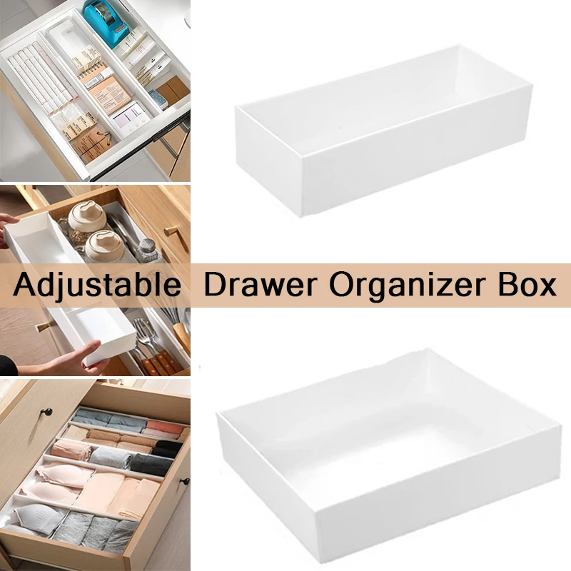 

Adjustable Drawer Organizer/ Efficiently Organizes Bowls, Forks, Knives, and Spoons,Kitchen Organization |Durable Plastic화장품 정리함
