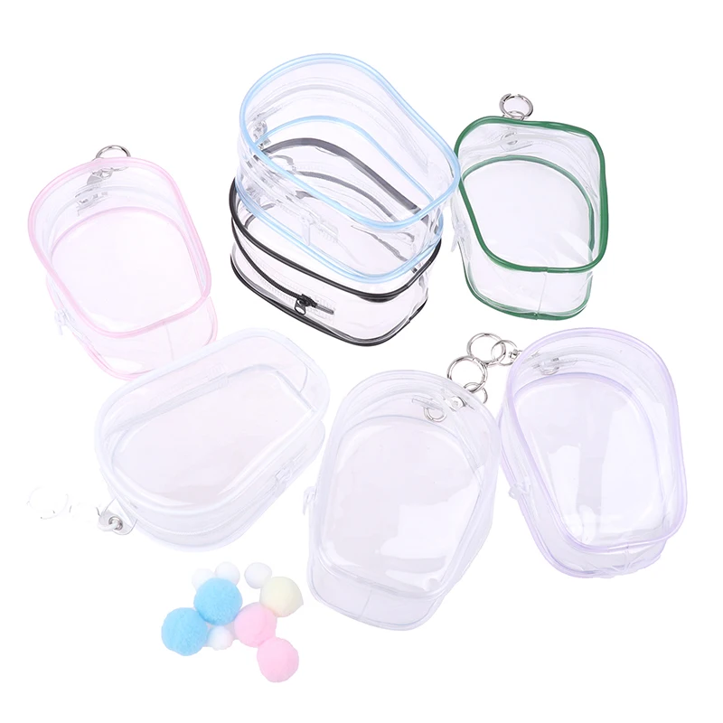 Caixa misteriosa transparente para exibição de brinquedos Estojo de armazenamento Bolsa para chaveiro Engrossar carteira Cute Doll Bag Organization