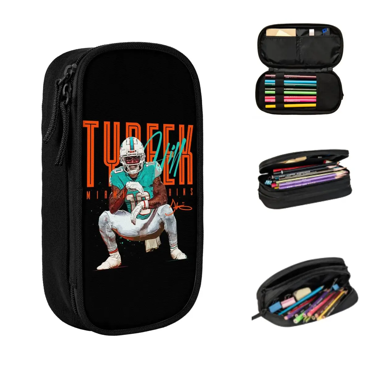 Estuches para lápices Tyreek Hill, bolsas para bolígrafos de gran capacidad, caja para bolígrafos, estuche para lápices para niños, niñas, estudiantes, papelería, escuela y oficina