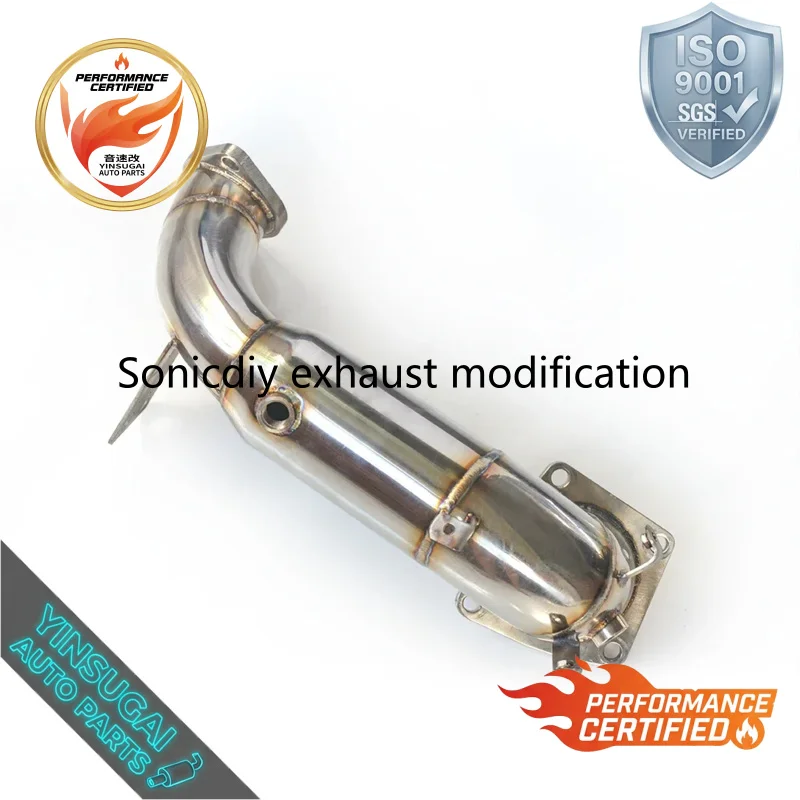 SS304 Exhaust Downpipe Front Pipe Fit for Hyundai Genesis 2.0T 2019-2024 Racing Performance Exhaust Tuning Parts