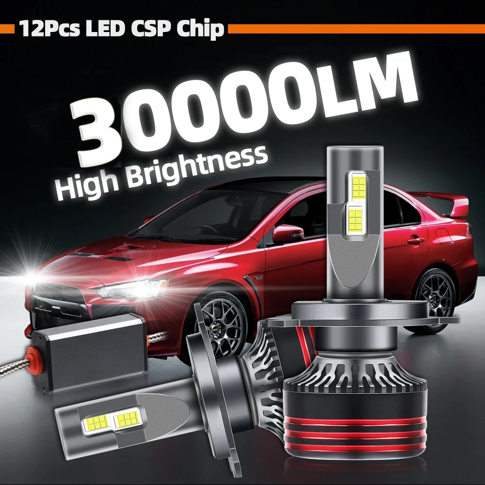 

High Brightness 360 Degree H7 LED Headlight 30000LM H4 H11 H8 H1 H9 HB3 9005 9006 HB4 6000K White CSP Chip Canbus Car Light