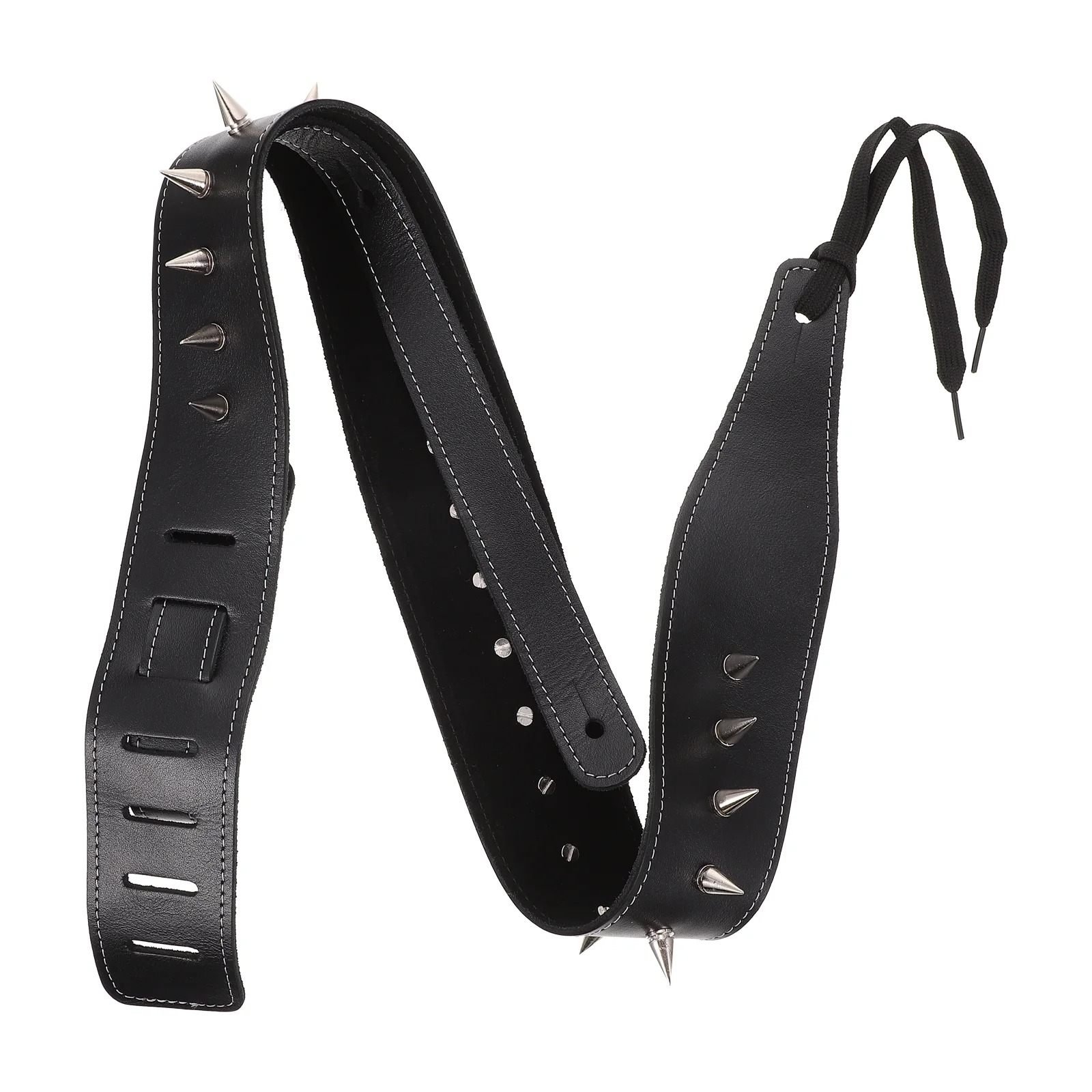

1Pcs Guitar Strap Premium Adjustable Cowhide Punk Style Durable Guitar Shoulder Belt Bass Accessory Instrument Belt