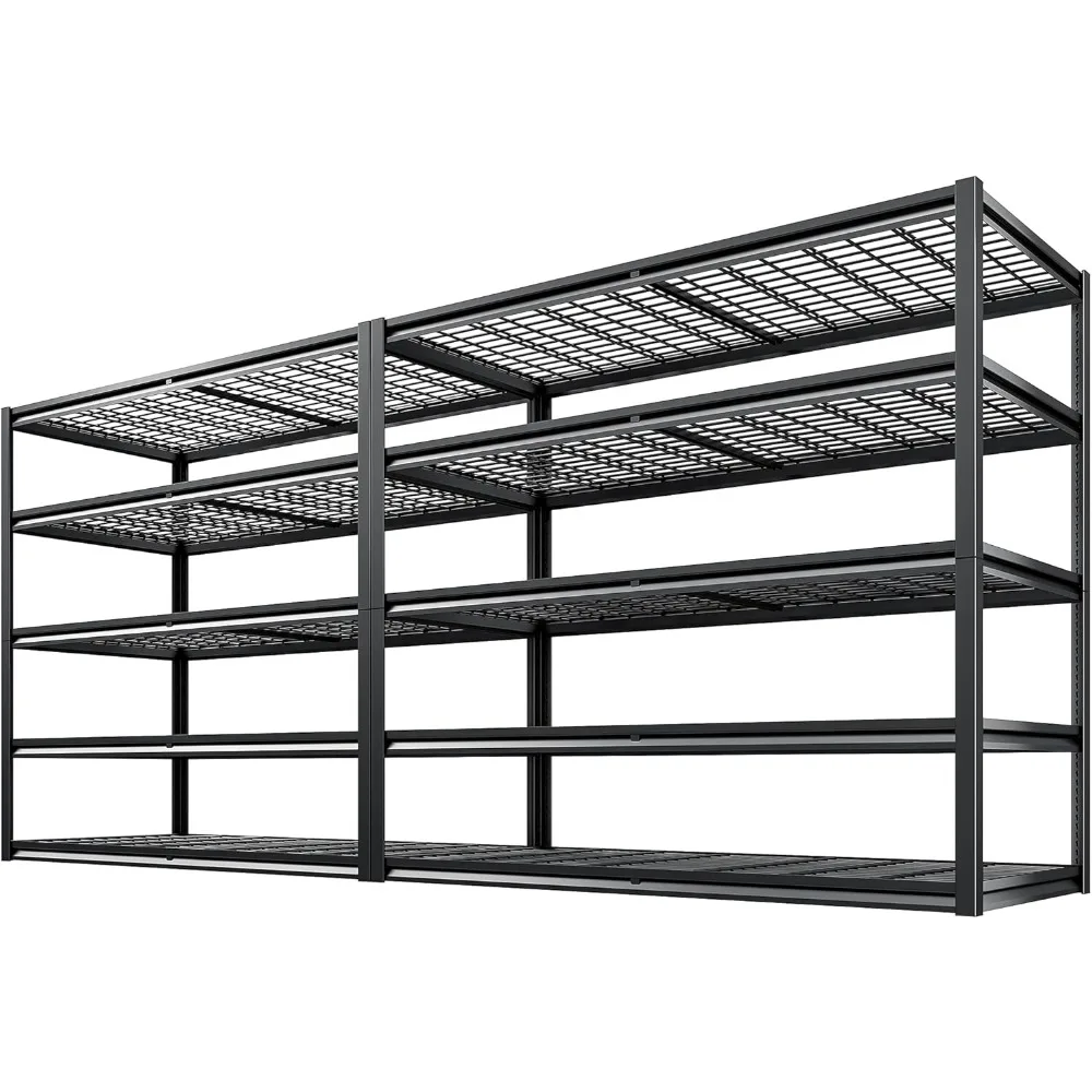 5-Tier Metal Garage Shelving Units, 55.2'' W X 78.2'' H X 26'' D, 3000LBS Capacity, Adjustable Heavy Duty Shelves, 2 Pack