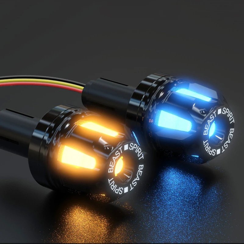 Motorcycle Handlebar Balance Head Universal Inner Diameter 1.3-2CM Grips Protection Led Signal Lights Modified Handlebar