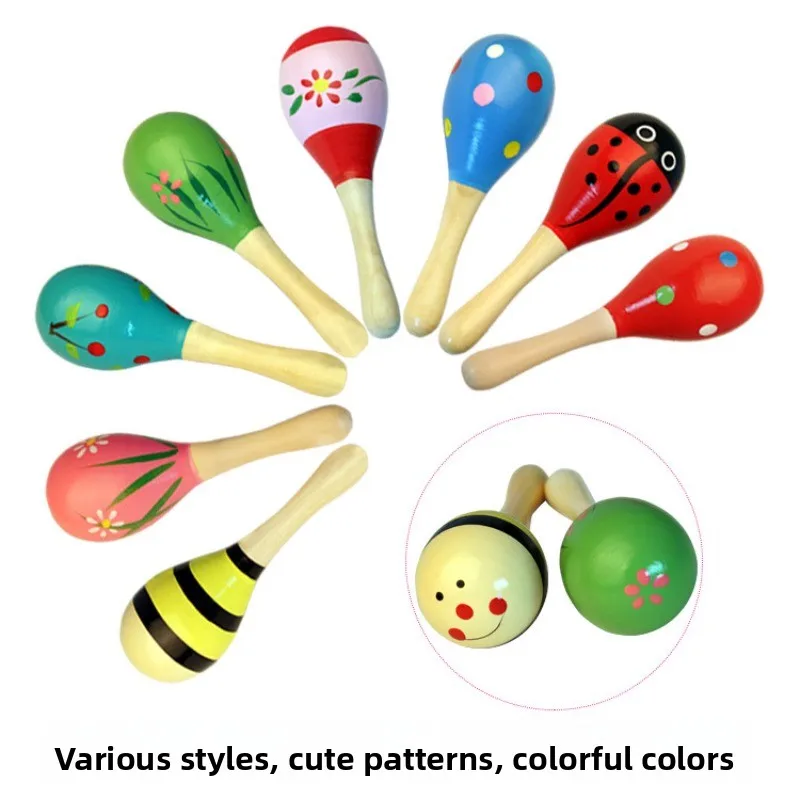 

Orff Wooden Sandball Sandhammer Training Auditory Rattle Baby Exercise Hand Holding Instrument Toy Auditory Training