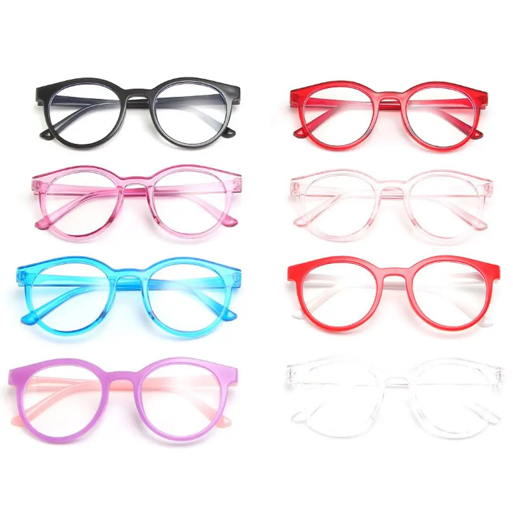 Portable Online Classes Glasses Protection Kids Glasses Anti-blue Light Ultra Light Frame Round Eyeglasses