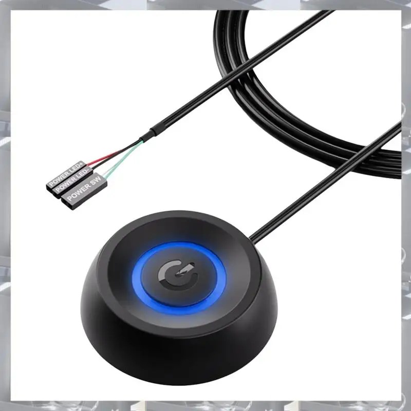 

Hot Selling-Power Switch Extension Cable Computer Desktop External Switch Suitable Forhome Office Desktop 2M Withled Light,Power