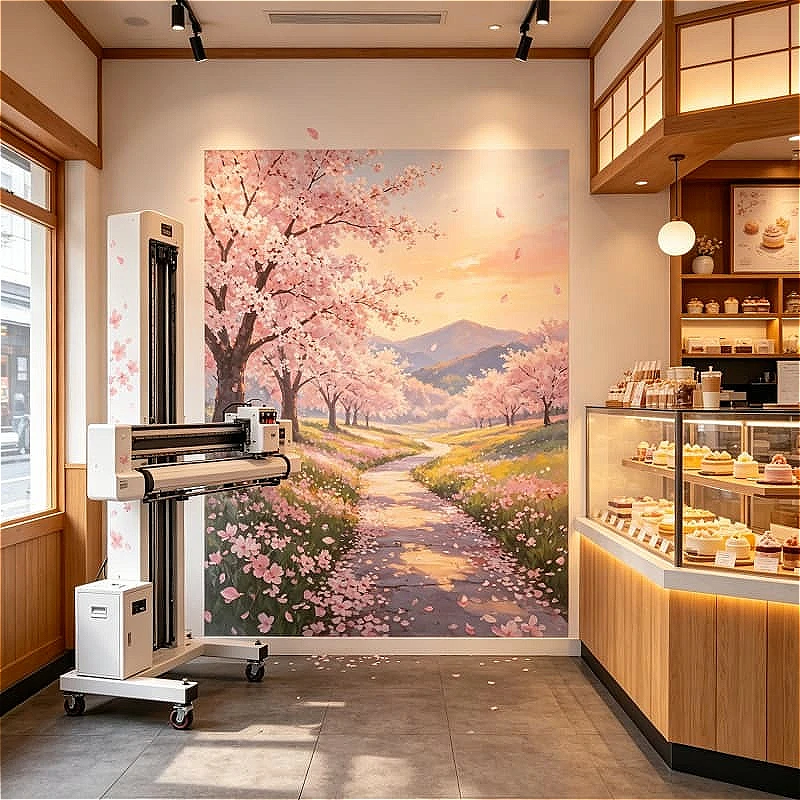Smart Path Planning UV Wall Printer Vertical 3D Inkjet Glass Acrylic Wood Metal Tile Efficient Large Mural Printing Customized