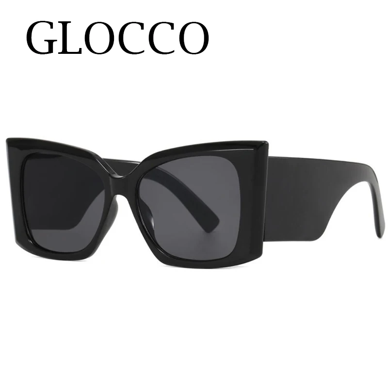 نظارات شمسية قديمة كبيرة الحجم للنساء والرجال ، مصمم علامة تجارية عتيقة ، مربع ، إطار سميك ، أرجل واسعة ، نظارات شمسية ، ظلال ، حماية UV400