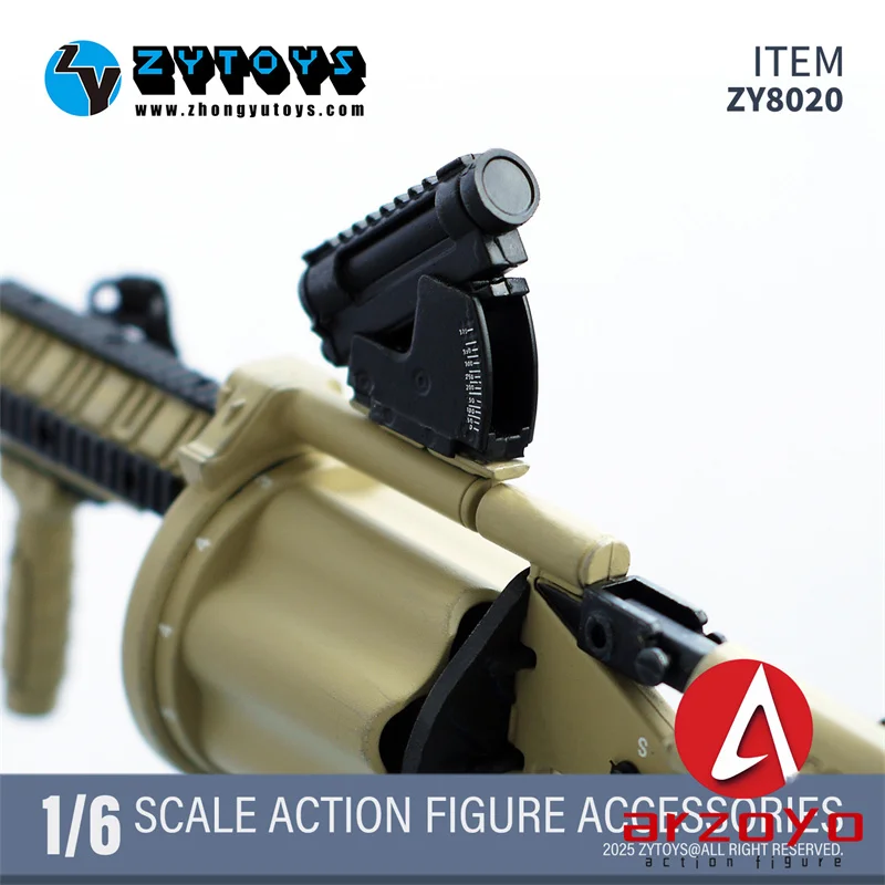 ZYTOYS ZY8020 1/6 Plastikowy Model Broni MGL-140 MGL-SHORT Model Wyrzutni Granatów Akcesoria Pasują do Figurki Żołnierza 12''