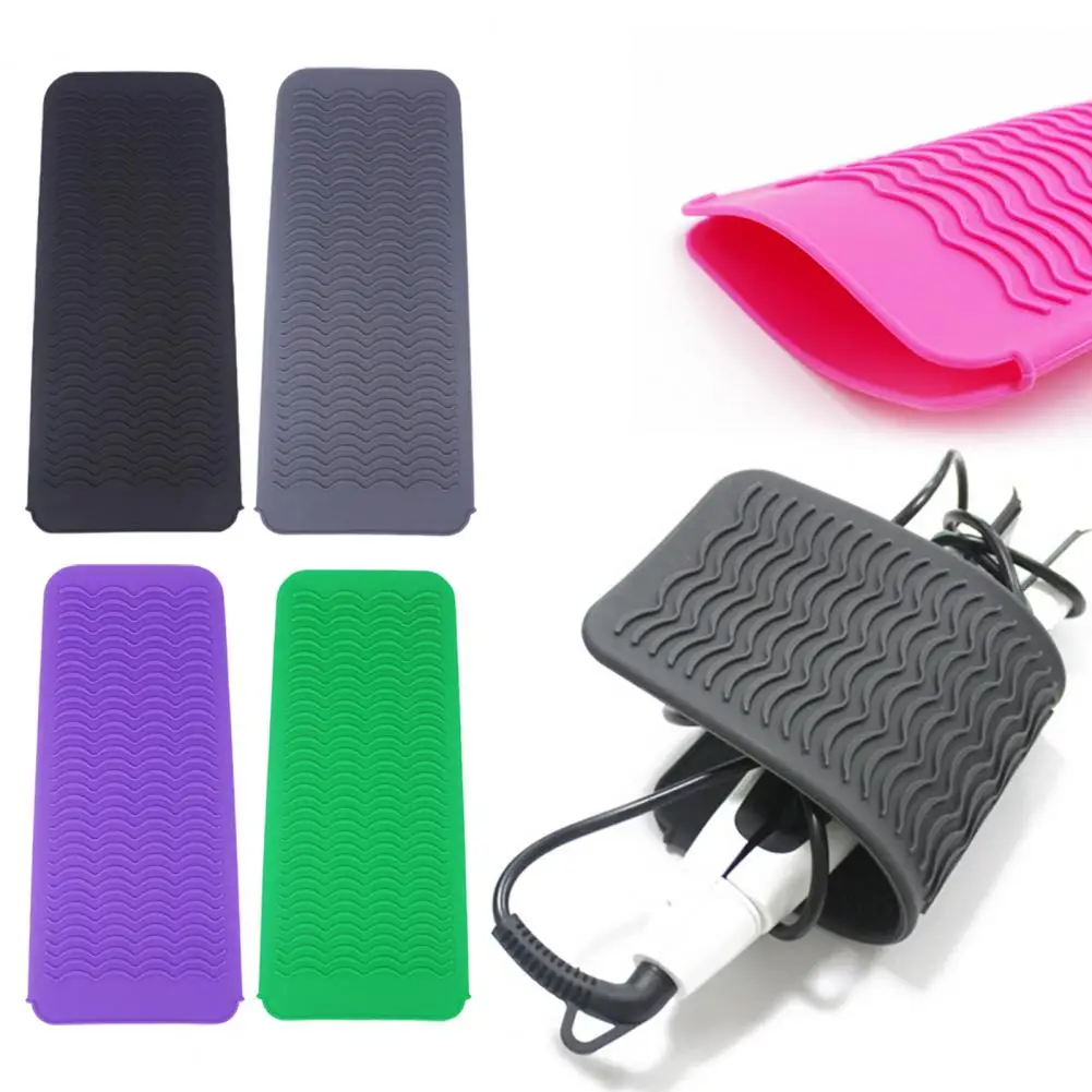 Curling Iron Pouch Non-slip Hair Straightener Mat Anti-static Protective Heat Insulation Curling Iron Storage Pouch