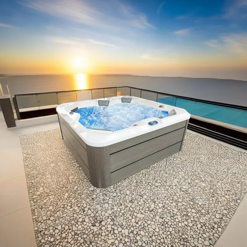 2-4 Person Jacuzzis Bathtub Luxury Acrylic White whirlpool Massage Outdoor Spa Hot Tub Cheap Price Plug and Play Hottub