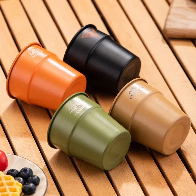 300/350ml Outdoor Camping Cup Stainless Steel Beer Wine Cups Portable   Tea Coffee Milk Mug for  Picnic