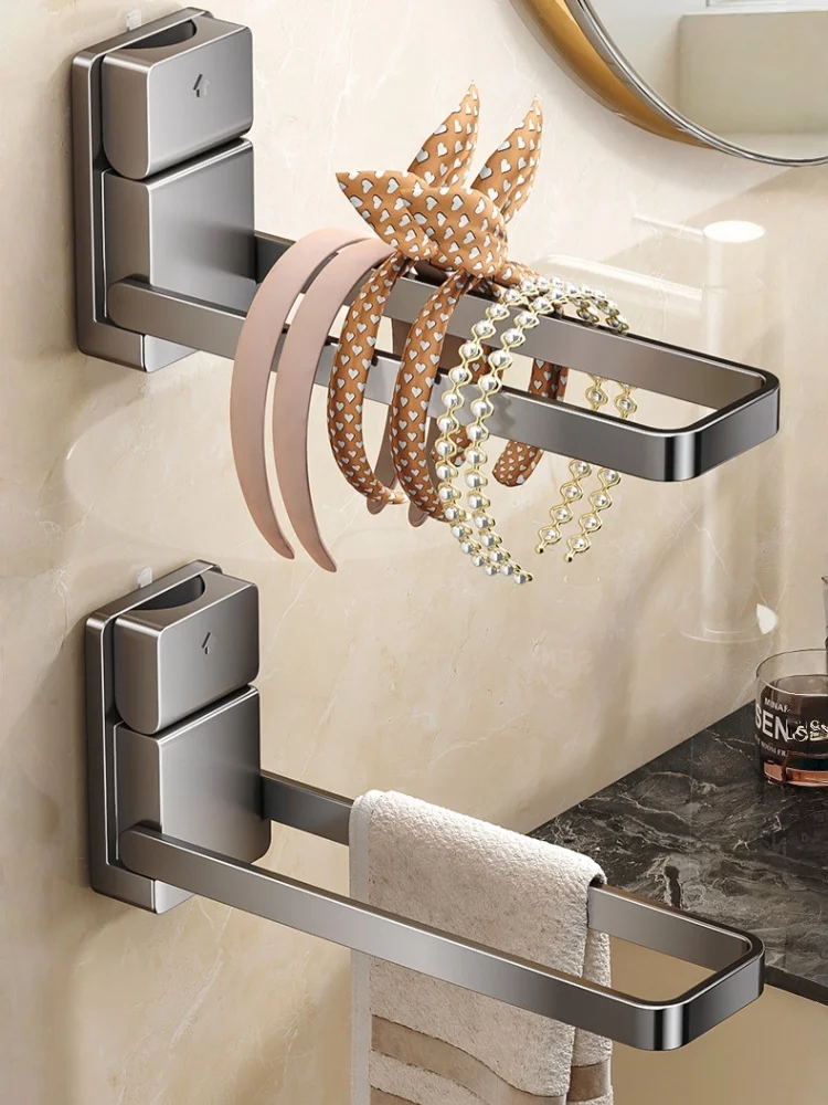 Detachable Towel Rack Space-Saving Rack Compact Design Damage-Free Removal Easy Installation Moisture-Resistant Material