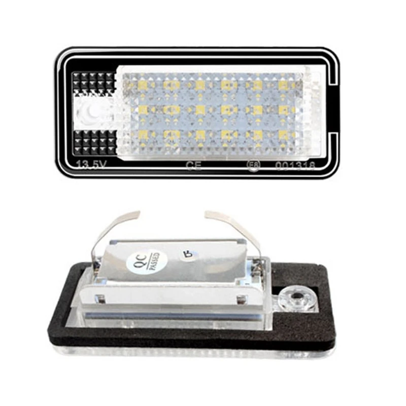 2Pcs Car LED Light License Plate Taillight 18 LED 6500K Light for A3 S3 A4 S4 A6 C6 A8 S8 Q7