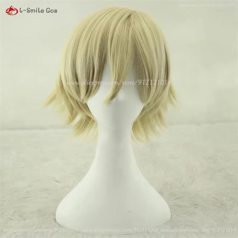 Anime Kisuke Urahara Light Blonde Cosplay Wig Synthetic Hair Heat Resistant Halloween Party Cosplay Wigs + Free Wig Cap