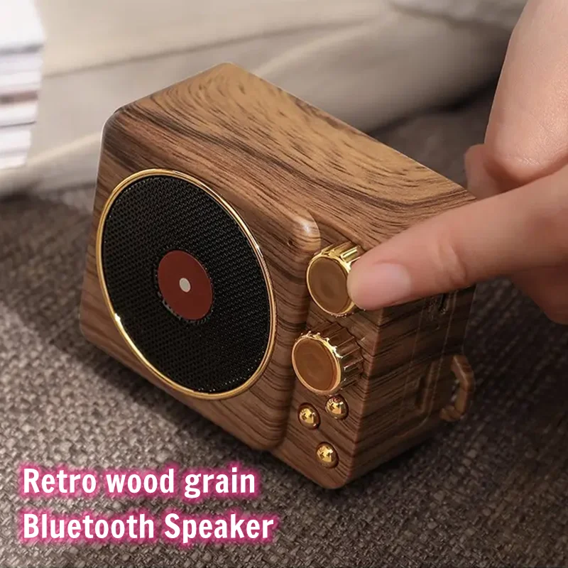 

Многофункциональный ретро-подарок FM Bluetooth-динамик стерео объемного звучания мини-портативный музыкальный плеер поддерживает TF-карту беспроводной музыкальный блок