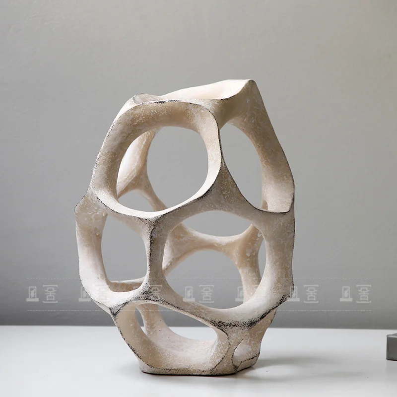 

Modern simple wabi silent wind creative hollow ball ornament model house sales department living room entrance TV cabinet handic