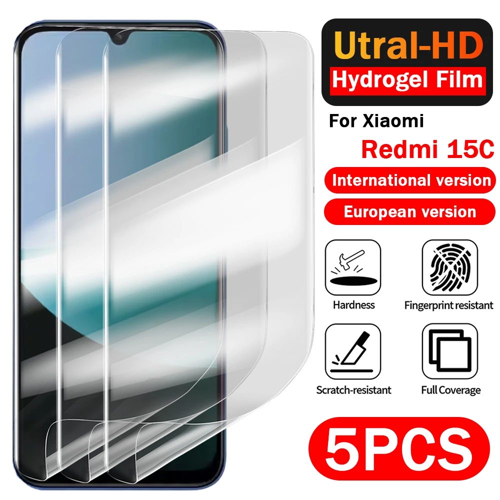 

1-5PCS Soft Hydrogel Film for Xiaomi Redmi 15C International/European Version Anti-scratch Screen Protector TPU Clear HD Film