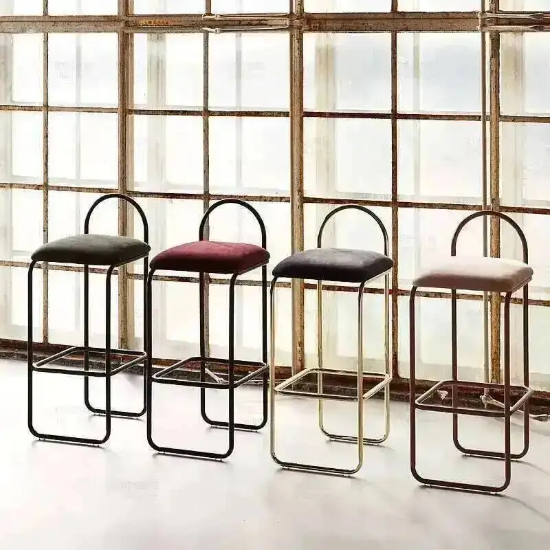 

Роскошные барные стулья для макияжа, стойка, современный дизайнерский мягкий салон, барный стул для приема, высокий патио, табуреты для бара, мебель для дома