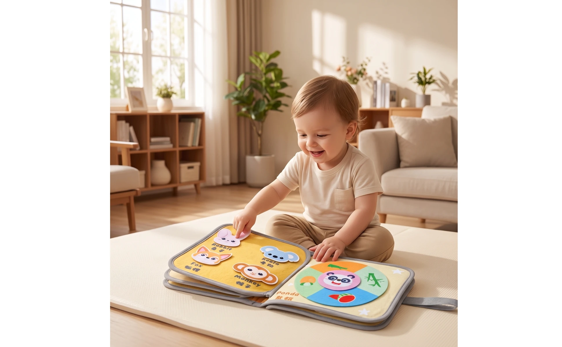 Cloth Book with Hook-and-Loop Early-Learning Baby Soft Book Sensory Educational Toy Long-Lasting Hands-on Learning for Babies Cloth Book with Hook-and-Loop Early-Learning Baby Soft Book Sensory Educational Toy Long-Lasting Hands-on Learning for Babies