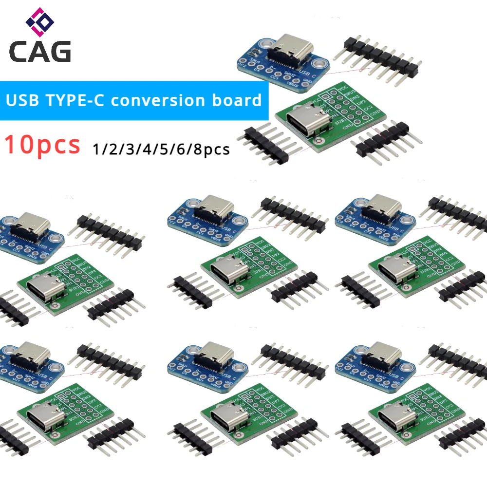 �y�Z�[�����zUSB Type-c�ϊ��{�[�h,�v���_�E����R��ڑ�,2.1mm,cc1,cc2,5.1k,1?10��