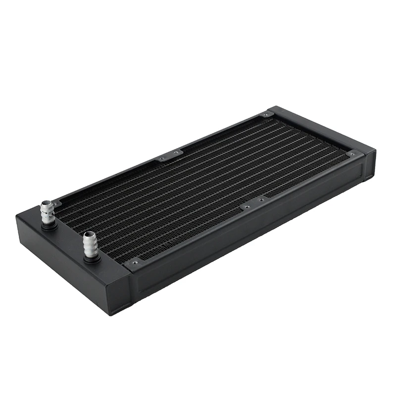 Syscooling aluminum radiator for water cooling 120mm/240mm/360mm with nozzles for ID 8mm tube fit 120mm cooling fans