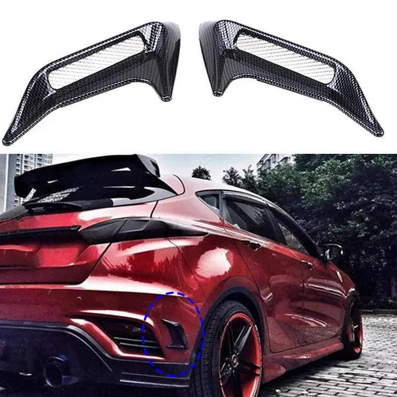 1Pair Car Fender Side Air Flow Outlet Vent Decorative Sticker Universal Splitter Wing Spoiler Canard Exterior Car Accessories