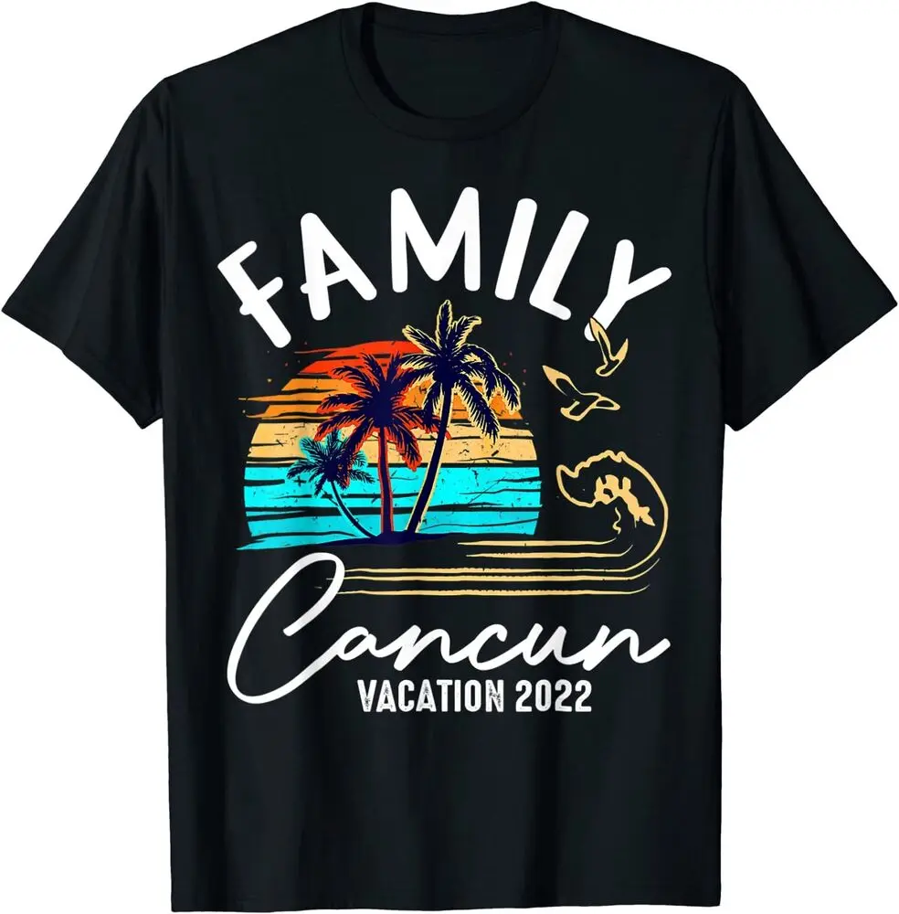 Family Cancun Vacation 2022 Family Matching Costume T-Shirt  Summer Tees Cotton Luxury brand vintage oversized