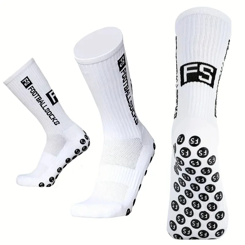 5 Pairs Non-slip Football Socks Breathable Wear-resistant Outdoor Sports Socks For Soccer, Rugby, Basketball, Running