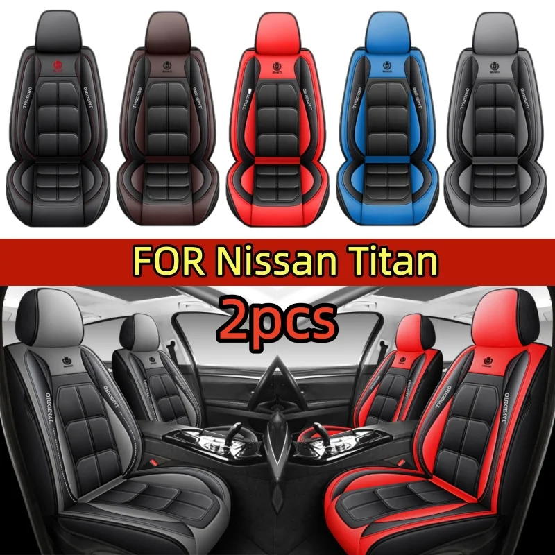 

Чехол на автомобильное сиденье для Nissan Titan, водонепроницаемый, износостойкий, из искусственной кожи, передний ряд, двухместный, кожаный, с полной оберткой, чехол на сиденье