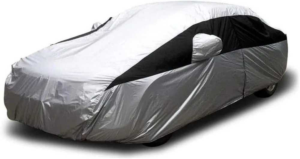 

Lightweight Polyester Car Cover for Sedans, Waterproof UV Protection Scratch Resistant with Zippered Opening Fits Camry Accord