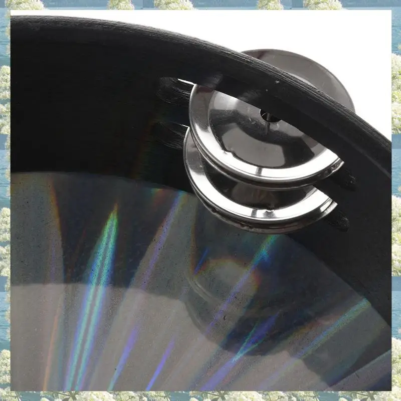 

5Pcs 8 Inch Wooden Tambourine Handbell Hand Drum Reflective Head Percussion Instrument Toy Dancing Singing Accompaniment