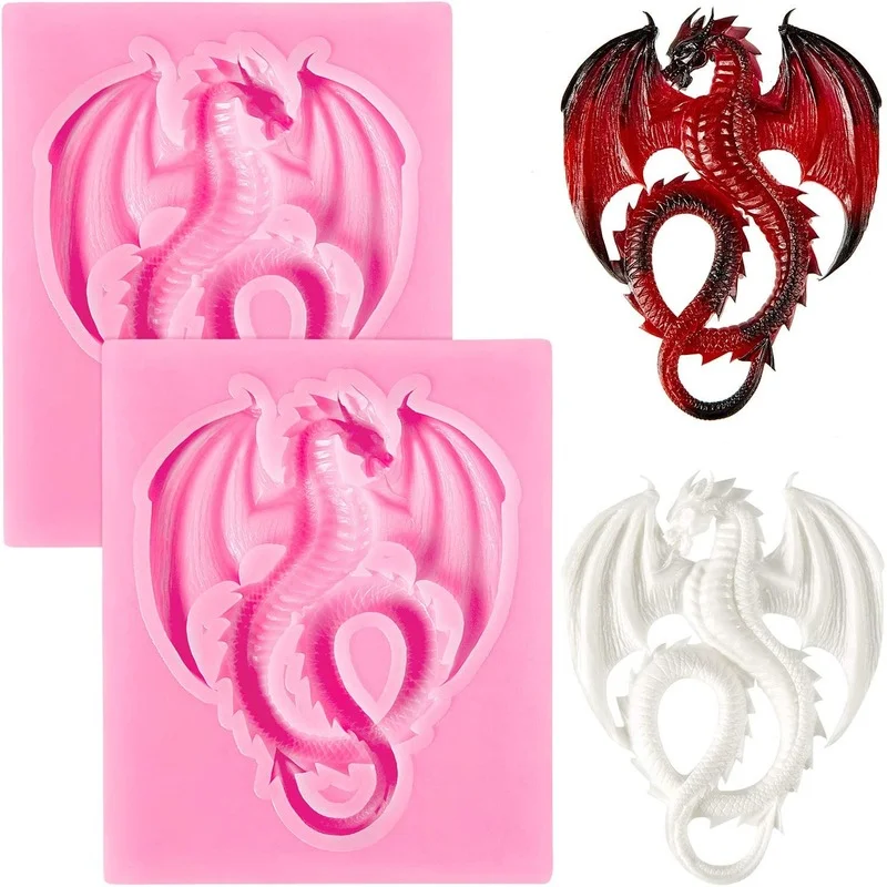 1PC Cartoon Flying Dragon Silicone Mold Cute Dragon Soft Candy Mold Chocolate Mold Suitable for Cake Decoration Polymer Clay