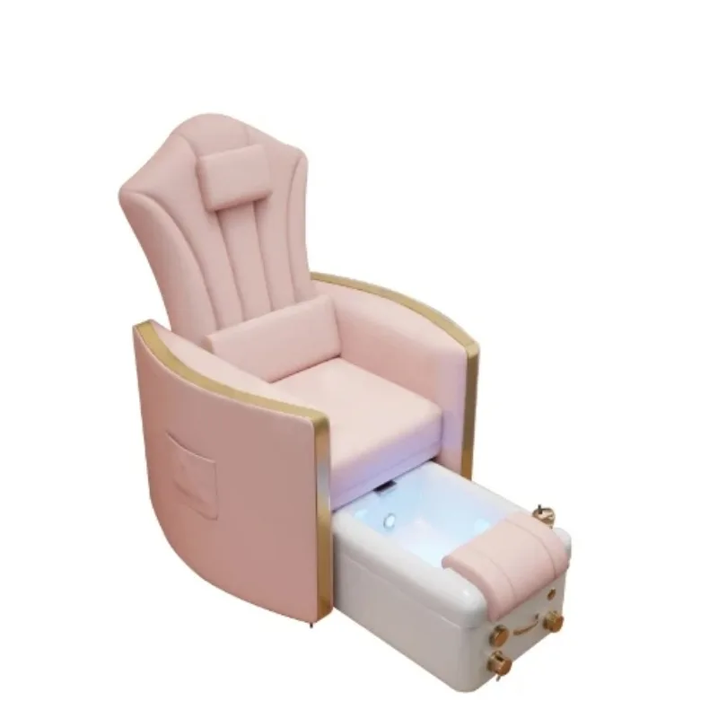 

Luxury Pink Leather Foot Care Spa Chair Electric Reclining Pedicure Spa Chair with Led Lighting and Surfing