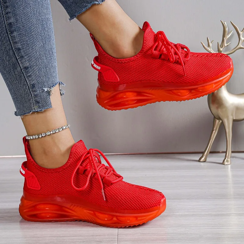 Running Shoes Women Comfortable Thick-soled Breathable Anti-slip Casual Men Shoes Lightweight Soft Lace-up Sports Shoes Men