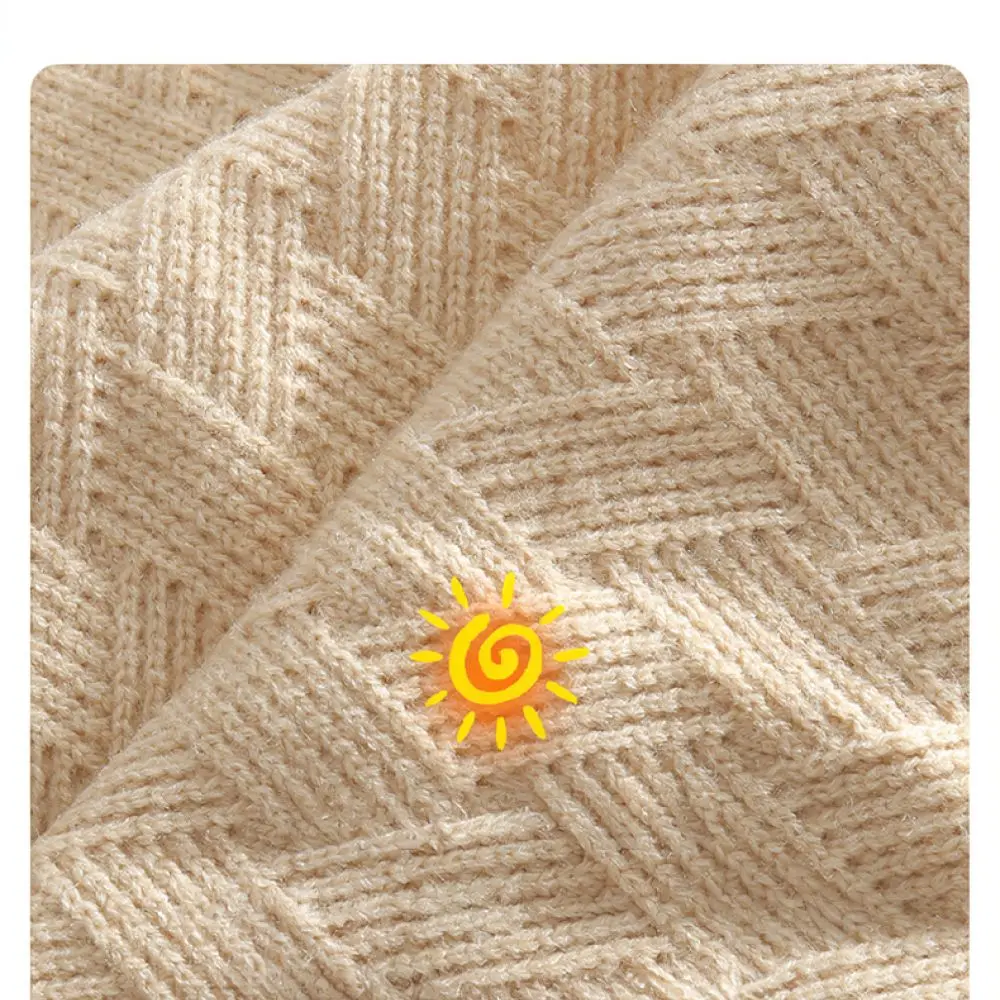 Winter Warm Knitted Three Piece Set For Nangeer Fashion Beanie Hat Scarf Gloves Outdoor Thermal Soft Windproof Cold Wear