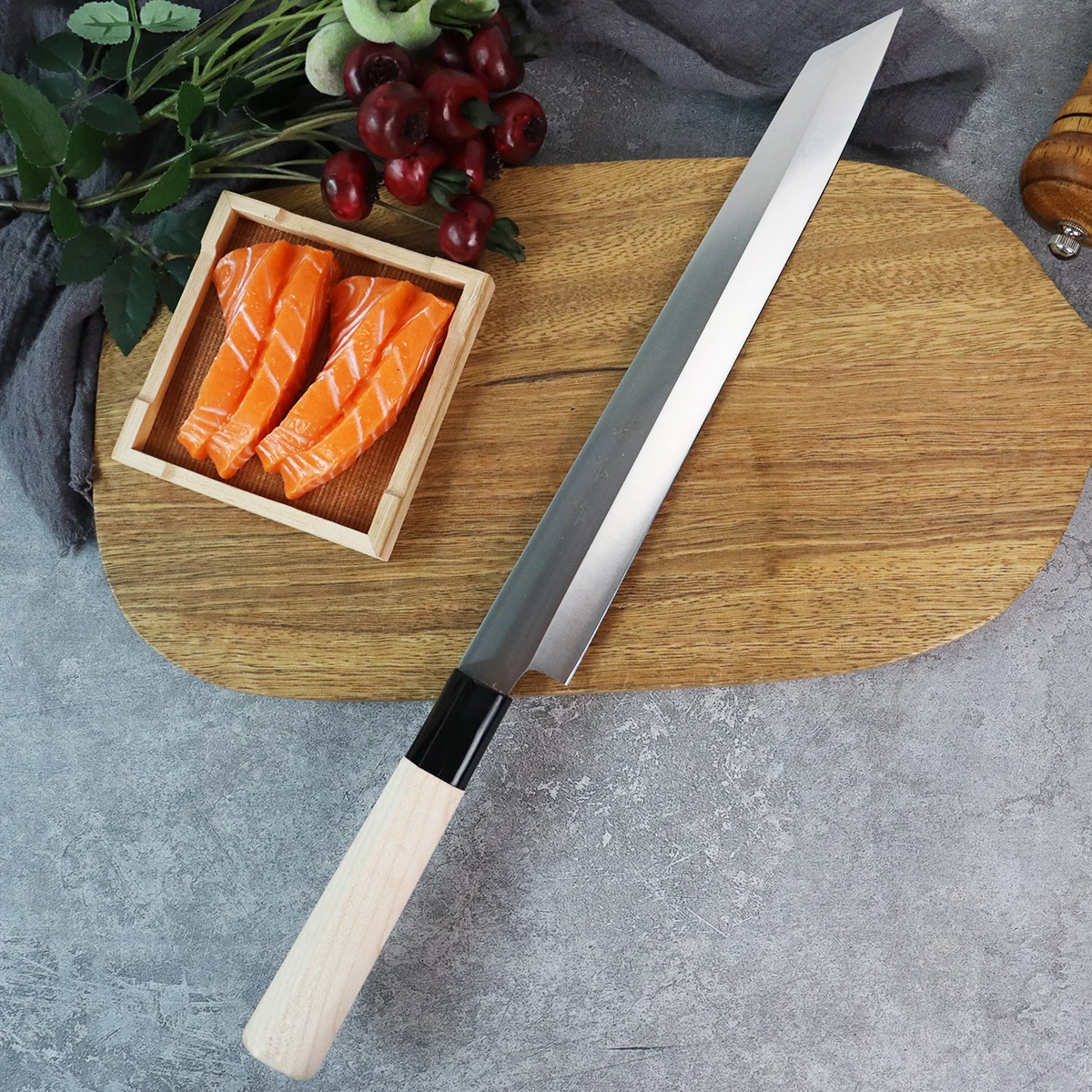 Japanese Knife Sashimi Salmon Sushi Knife Thickened Blade Fish Filleting Cooking Knife Chef Meat Cleaver